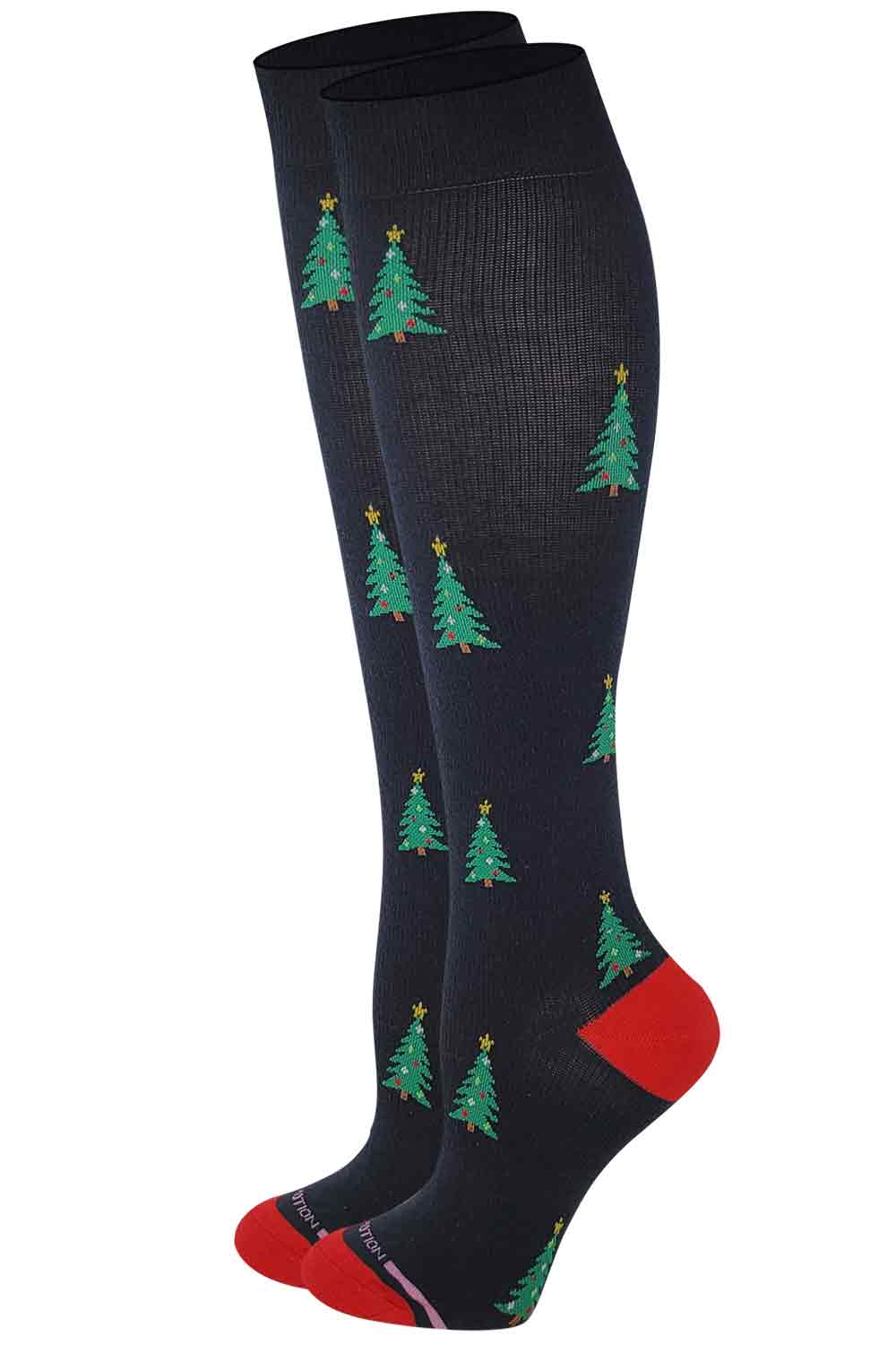 Knee-High Compression Socks | Christmas Tree Dr. Motion | Women (1 Pai