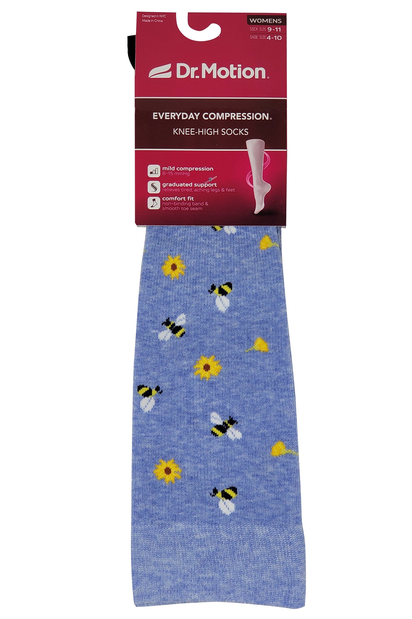 Compression Knee High Socks for women | Bees and Flowers