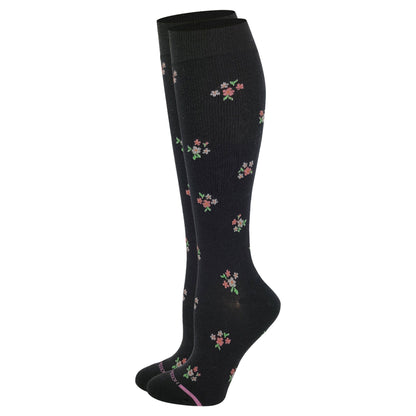 Knee High Compression Socks | Flowers | Women's (1 Pair)