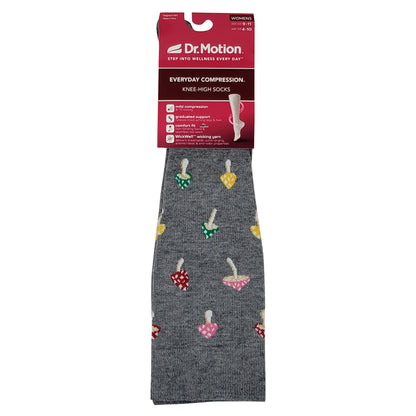 Knee High Compression Socks |Colorful Mushrooms| Women's (1 Pair)