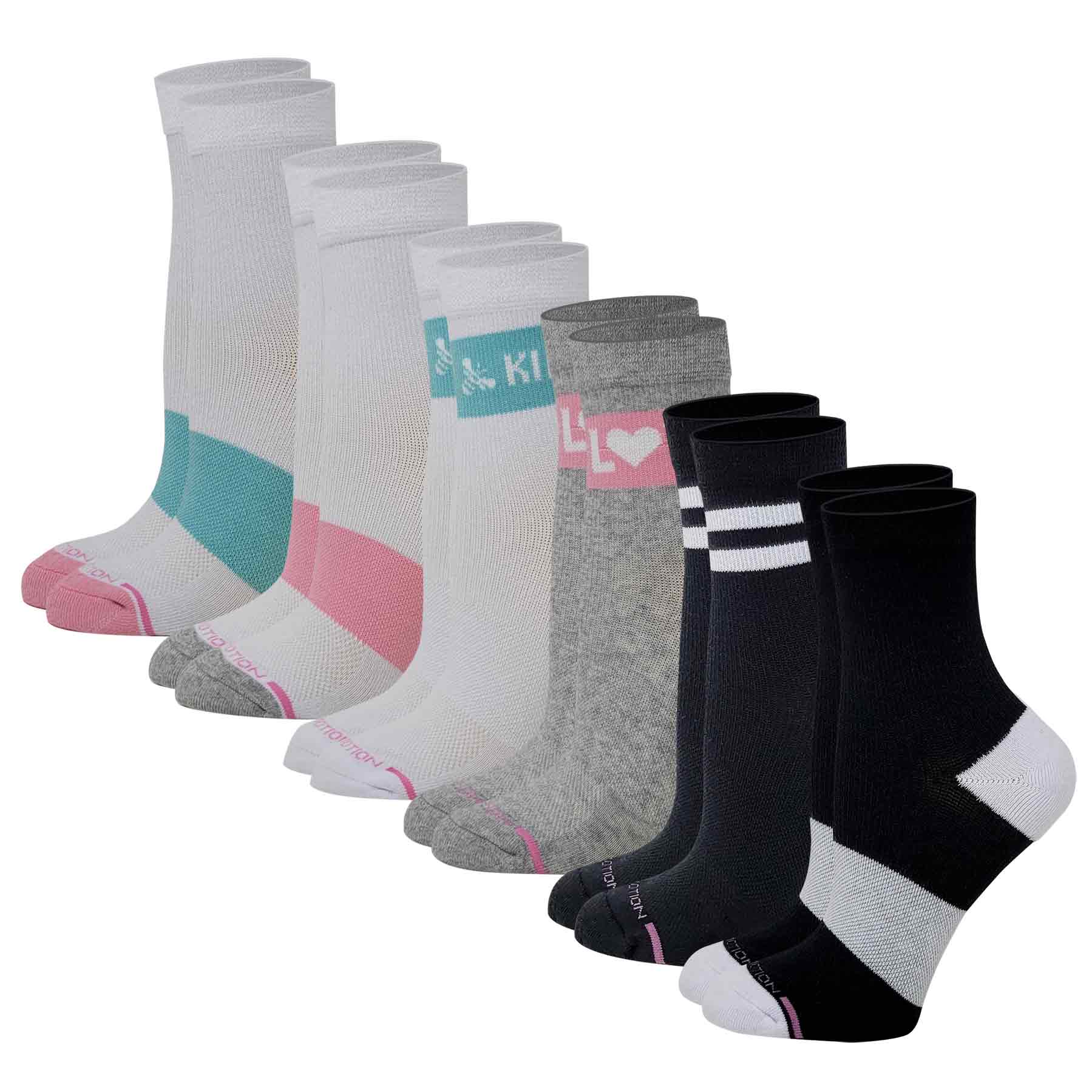 Mid-Crew Compression Socks | Assorted Half-Cushion | Dr Motion ( 6 Pai