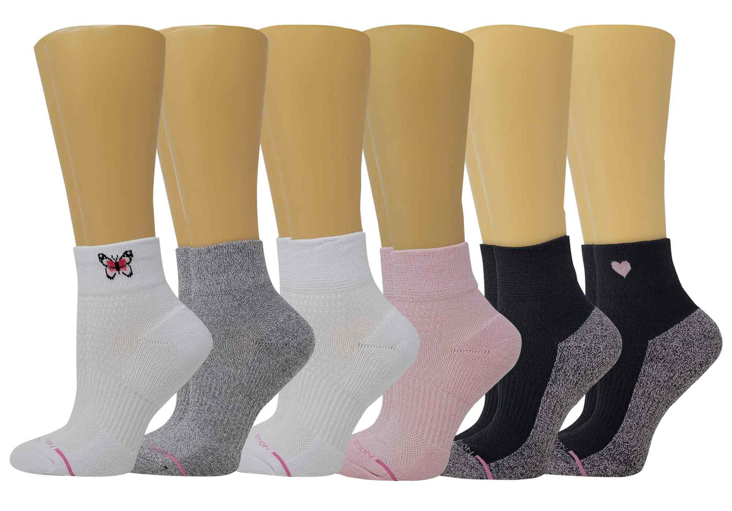 Quarter Compression Socks | Dr Motion | Assorted Half-Cushion ( 6 Pack )