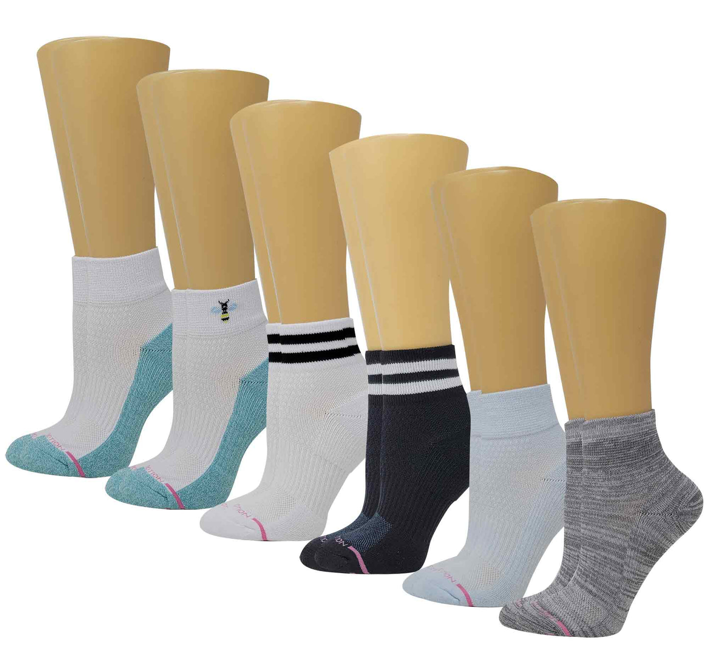 Quarter Compression Socks | Dr Motion | Assorted Half-Cushion ( 6 Pack )