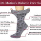 Crew Diabetic Socks | Floral Outline Half-Cushion | Dr Motion ( 2 Pack )