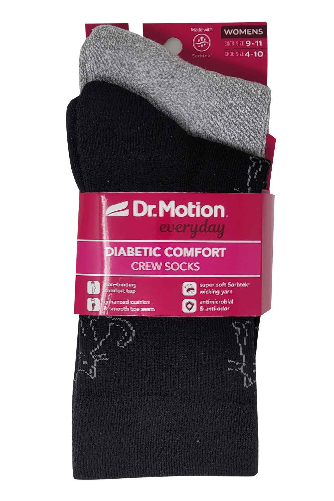 Crew Diabetic Socks | Kittens Half-Cushion | Dr Motion ( 2 Pack )