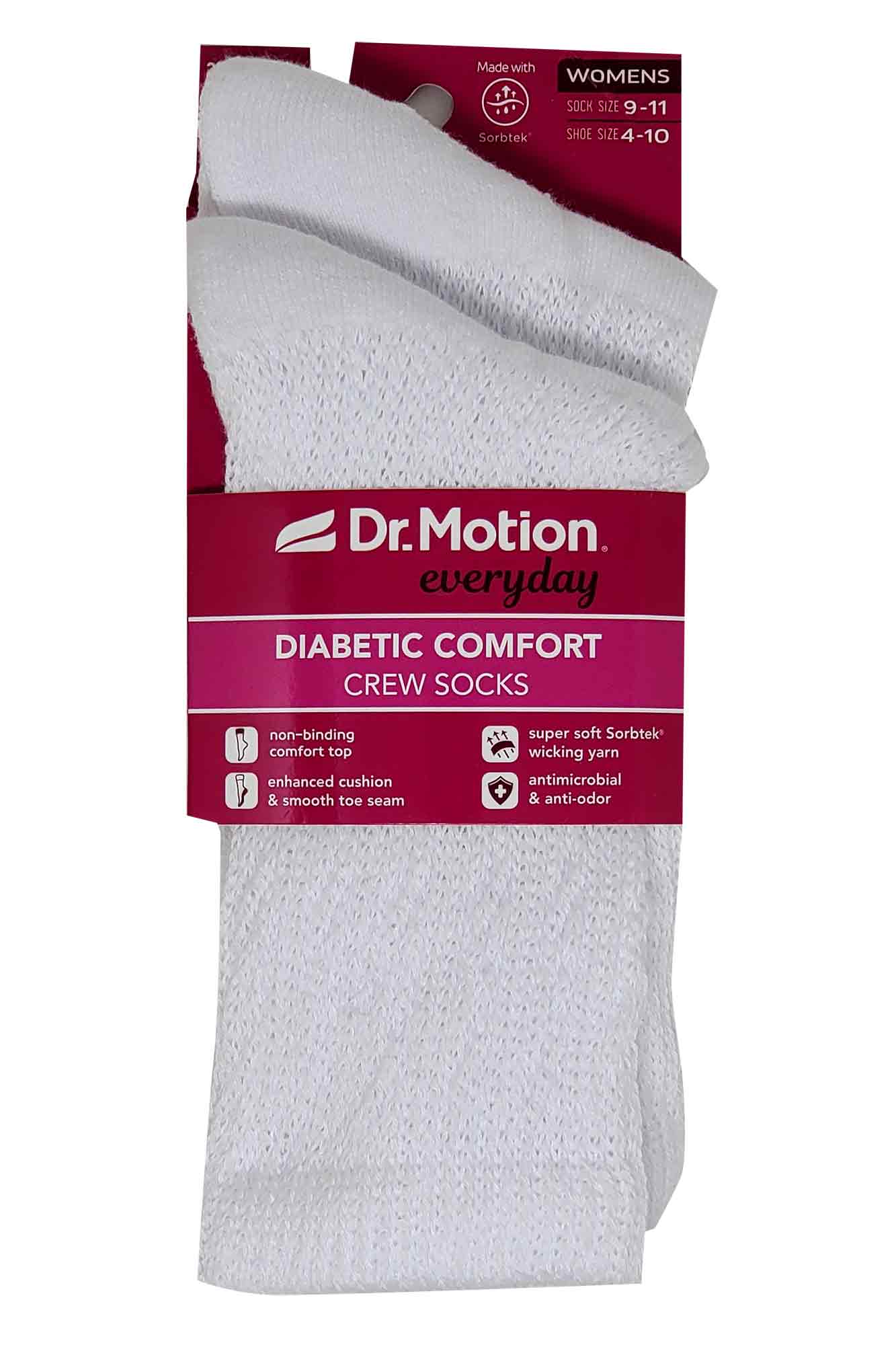 Crew Diabetic Socks | Solid Colors Half-Cushion | Dr Motion ( 2 Pack )