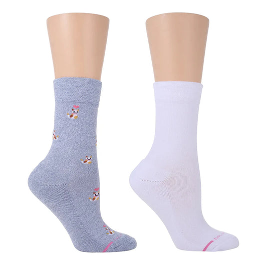 Crew Diabetic Socks | Heart and Cat Half-Cushion | Dr Motion (2 Pack)