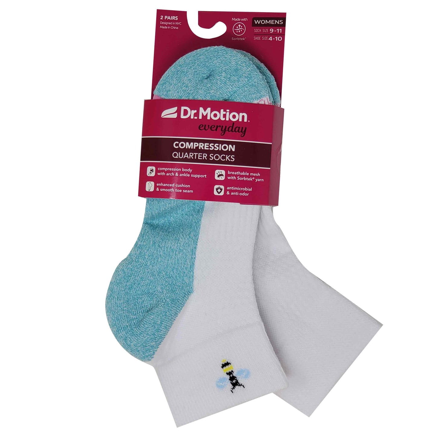 Quarter Compression Socks | Dr Motion | Assorted Half-Cushion ( 6 Pack )