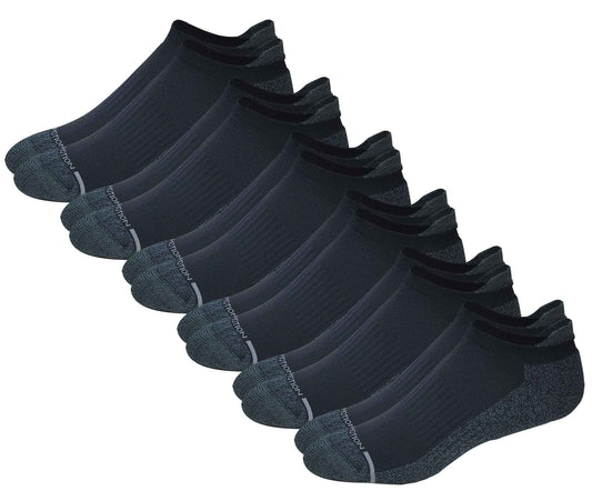 Dr. Motion Men's 6 Pack Basic Colors Everyday Compression Ankle Socks