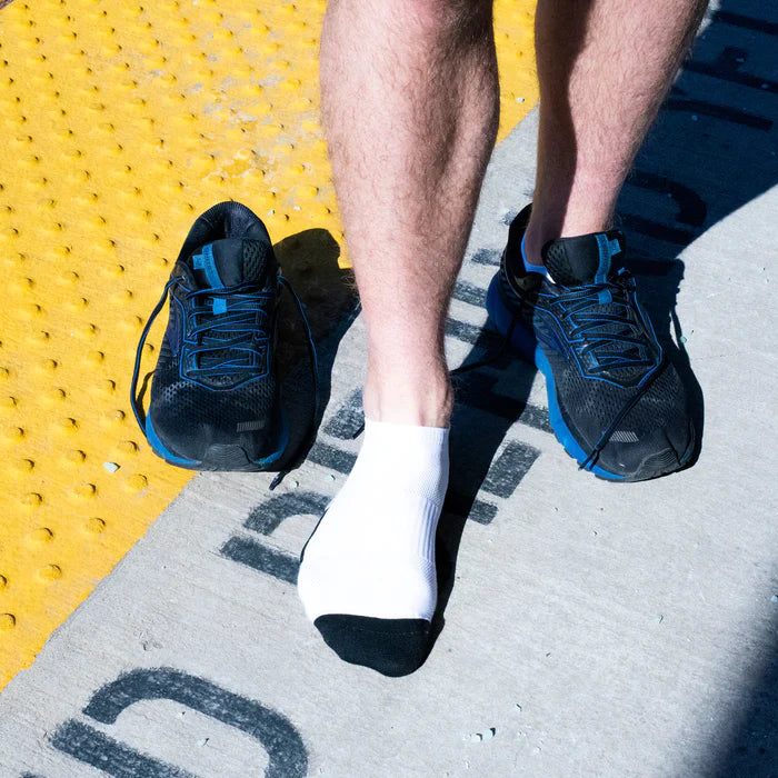 Compression Ankle Socks | Black White Blocks | Men's (2 Pack)