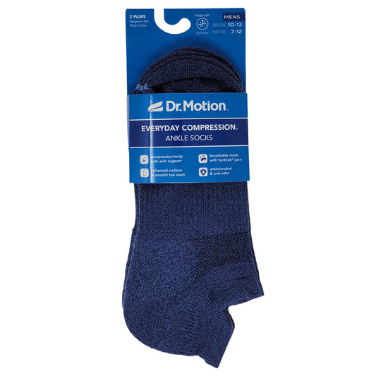 Compression Ankle Socks | Solid Navy | Men's (2 Pack)