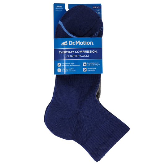 Quarter Compression Socks | Dr Motion Half-Cushion | Stripes (2 Pack)