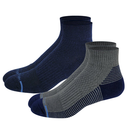 Quarter Compression Socks | Dr Motion Half-Cushion | Stripes (2 Pack)