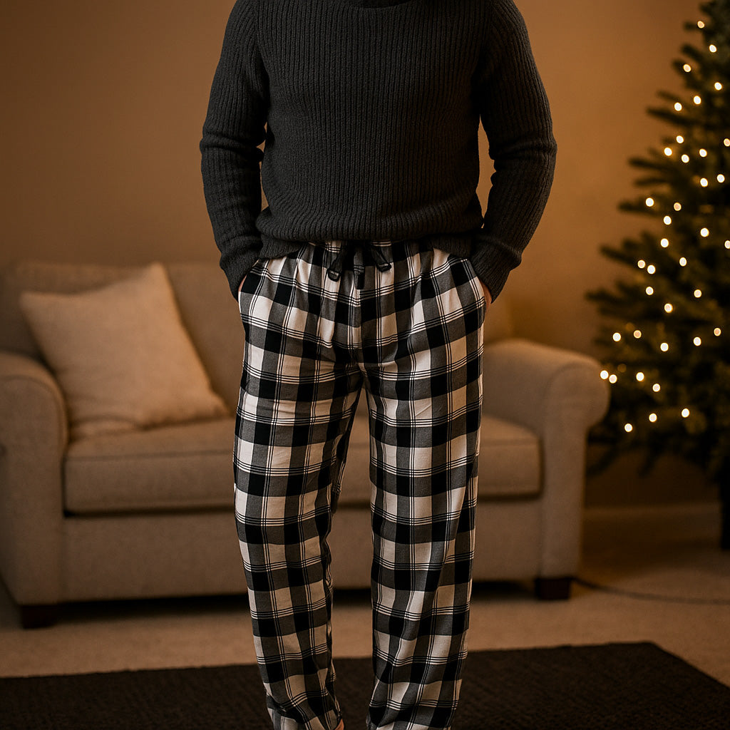 Premium microfleece men’s pajama pants for lounging, relaxing, and sleeping