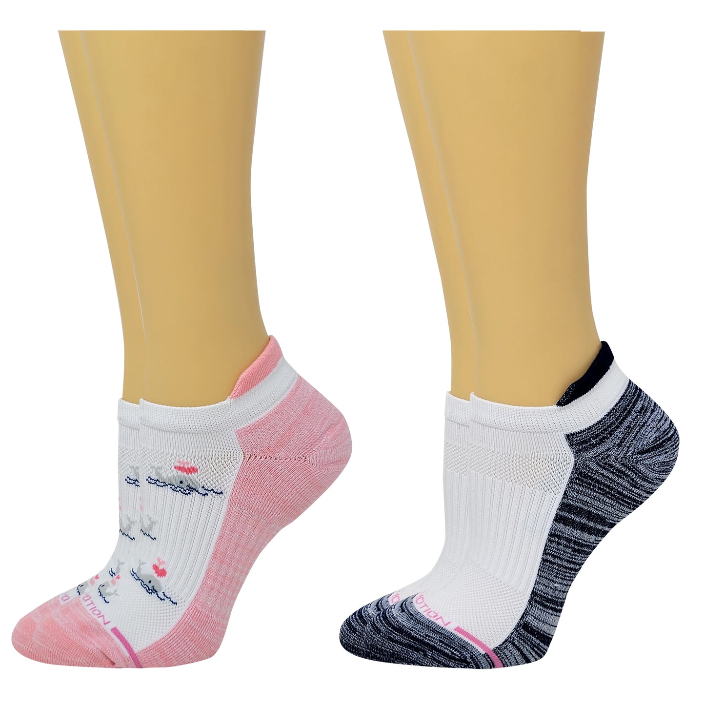 Ankle Compression  Socks | Dr Motion Socks |Whale (2 Pack )