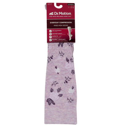 Heather Lilac Floral Knee-High Socks | Everyday Compression Knee-High Socks For Women