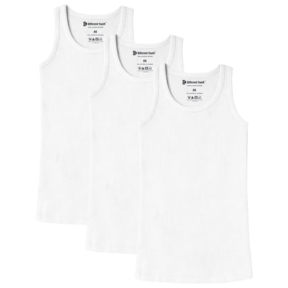Men’s muscle ribbed undershirts tank tops 3 pack white cotton spandex
