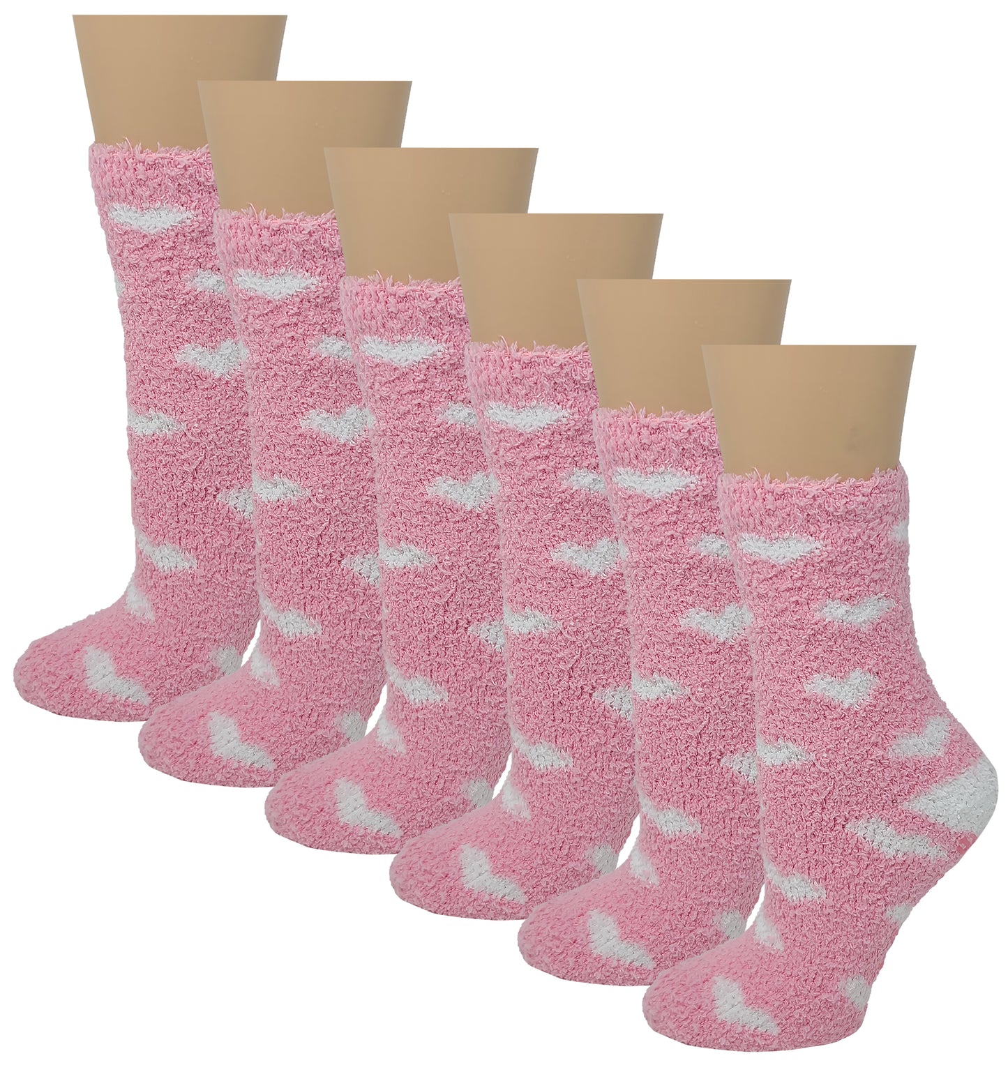 Non-slip Hospital Slipper Socks | Cozy Fuzzy Socks | Women (6 Pairs)