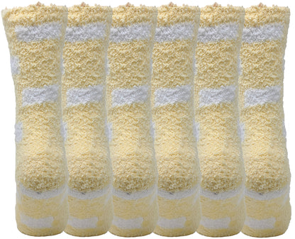 Non-slip Hospital Slipper Socks | Cozy Fuzzy Socks | Women (6 Pairs)