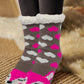 6 Pairs Men Women's Sherpa Fleece Lined Winter Christmas Cozy Fuzzy with Non-Skid Grippers Slipper Socks