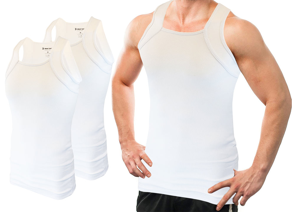 Square Cut G-unit Tank Top | Muscle Rib Accent Trim Men's (2 Pack ...