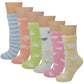 Non-slip Hospital Slipper Socks | Cozy Fuzzy Socks | Women (6 Pairs)