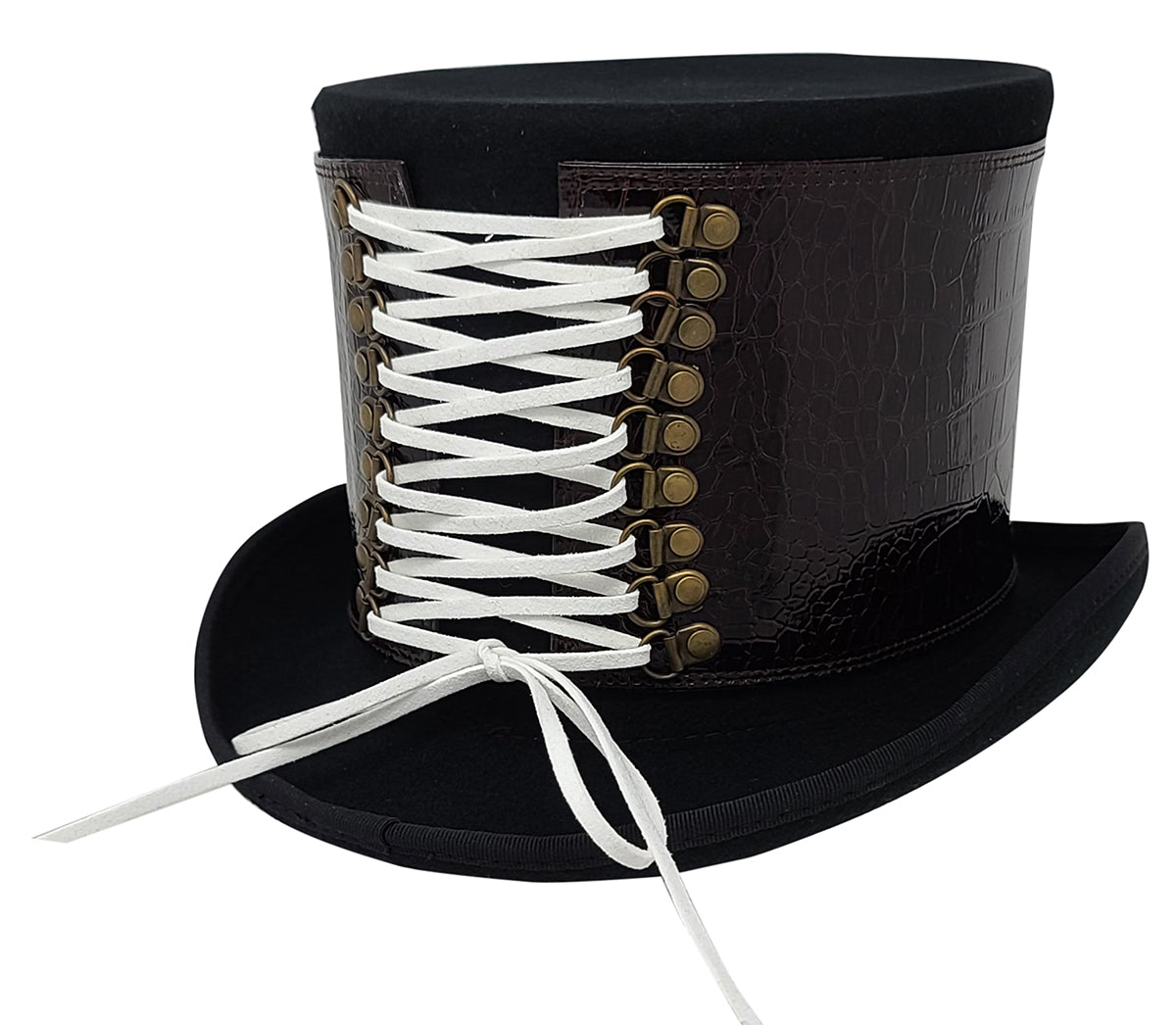 Mad Hatter Top Hat | Victorian Style Steampunk Hats with Shoelace