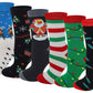 Crew Socks | Christmas Holiday Festive Design | Women (6 Pairs)
