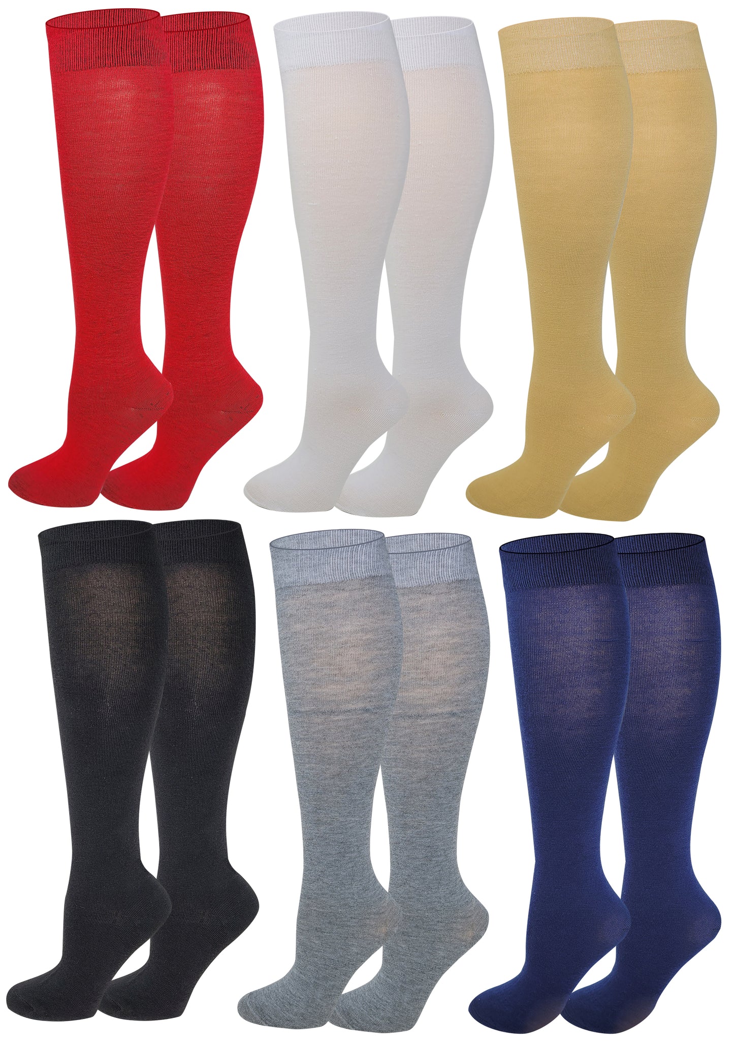 Women Solid Color Knee High Socks