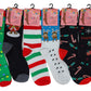 Crew Socks | Christmas Holiday Festive Design | Women (6 Pairs)