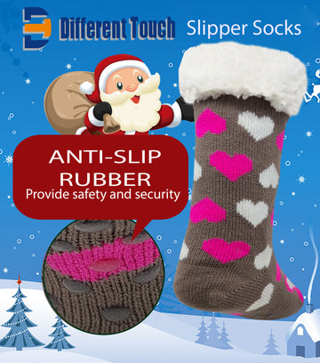 Sherpa Slippers Socks with Gripper
