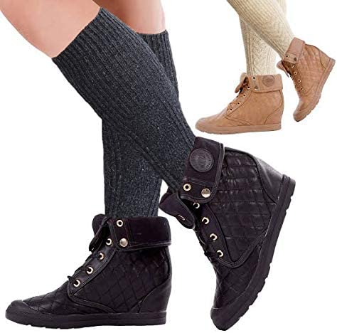 Sumona 6 pairs Women Cable Knit Knee High Winter Boot Socks