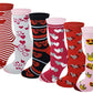Women’s Valentine’s Day fancy crew socks with novelty designs – 6-pair pack