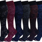 6 Pairs Pack Women Dr Motion Graduated Compression Knee High Socks (Assorted Floral)