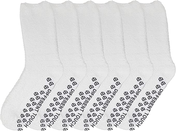 6 Pairs Men's Fuzzy Winter Slipper Socks - Striped, Cozy, Warm For Size 9-13 Feet