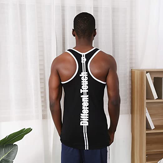 Racer Y-Back Muscle Tank Top | Cotton Blend Sleeveless | Men's