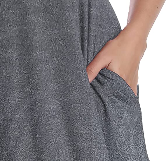 Women's Sleeveless Loose Plain Dresses T Shirt Tank Casual Short Dress with Pockets