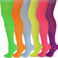 6 Pairs Pack Women Neon Solid Color Thigh High Over the Knee Socks