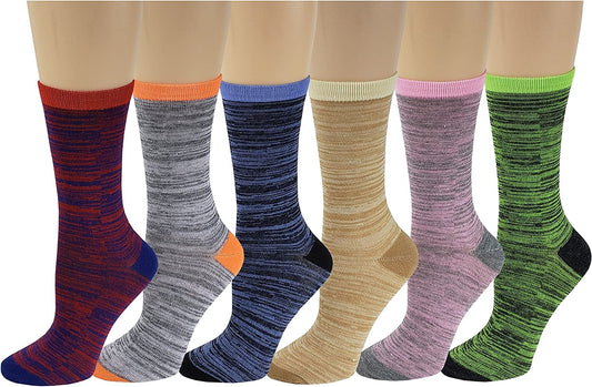 Sumona 6 Pairs Women Colorful Fancy Messy Design Novelty Crew Socks
