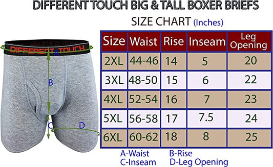 Different Touch 6 Pack USA Big & Tall Signature Waistband Jersey Shorts  Boxers Underwear (2XL, Assorted) at  Men's Clothing store