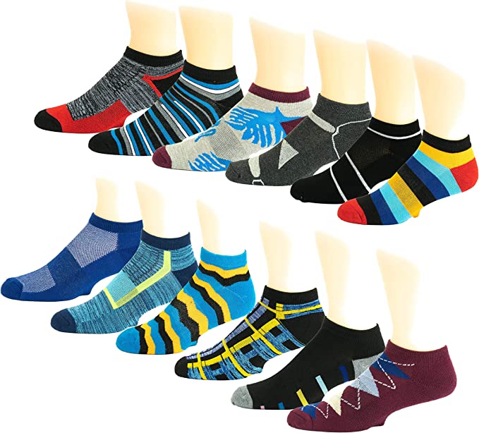 Low-Cut Sports Socks | Assorted Colors | Men's (12 Pairs )