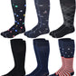 Compression Knee High Socks | Assorted Print | Men's (6 Pairs)