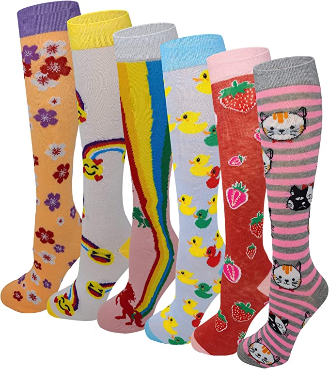 Knee High Socks | Fancy Design | Children's (6 Pairs)