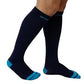 Compression Knee High Socks | Solid Colors Nylon Sports Athletes | Unisex (4 Pairs)
