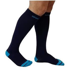 Dr Shams 4 Pairs Women Men Solid Colors Nylon Sports Athletes Compression Knee High Socks