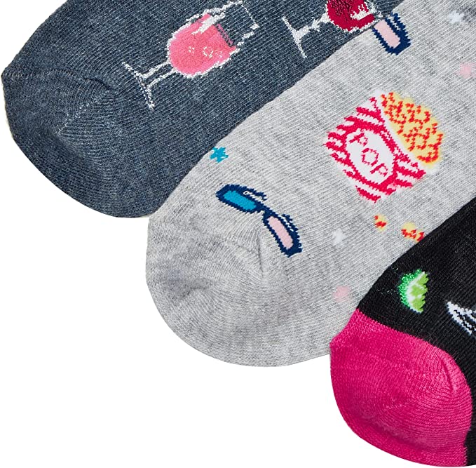 Crew Acrylic Socks | Novelty Assorted Design | Davco Women's (3 Pairs)