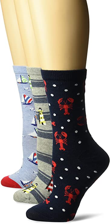 Crew Acrylic Socks | Novelty Assorted Design | Davco Women's (3 Pairs)