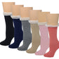 Winter Boot Crew Socks | Cable Knit with Lace | Women (6 pairs)