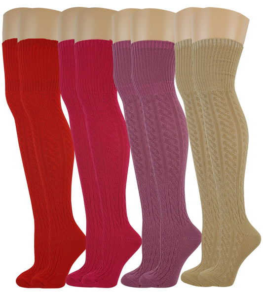 Over the Knee Socks | Knit Assorted Color (4 Pairs)