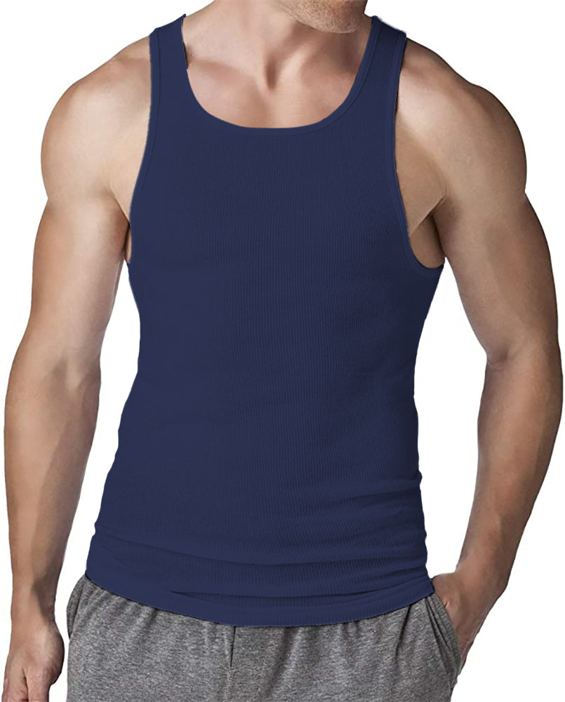 Muscle Ribbed Undershirts Tank Tops BIG and TALL Men's (6 Pack)